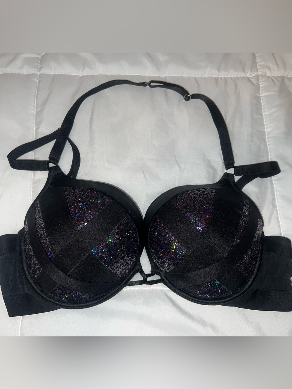 Victoria's Secret Black Sequin Bra
